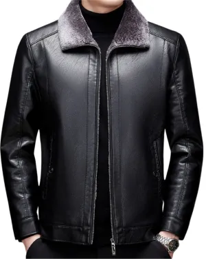 Timberline Black Faux Shearling Leather Jacket