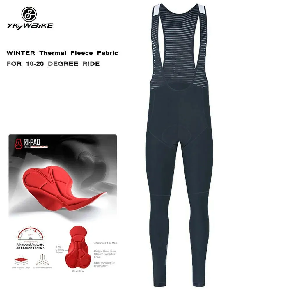 winter men's Cycling Bib Pants Thermal Fleece  trousers winter leggings with pad to keep warm  mountain bike pants 사이클링