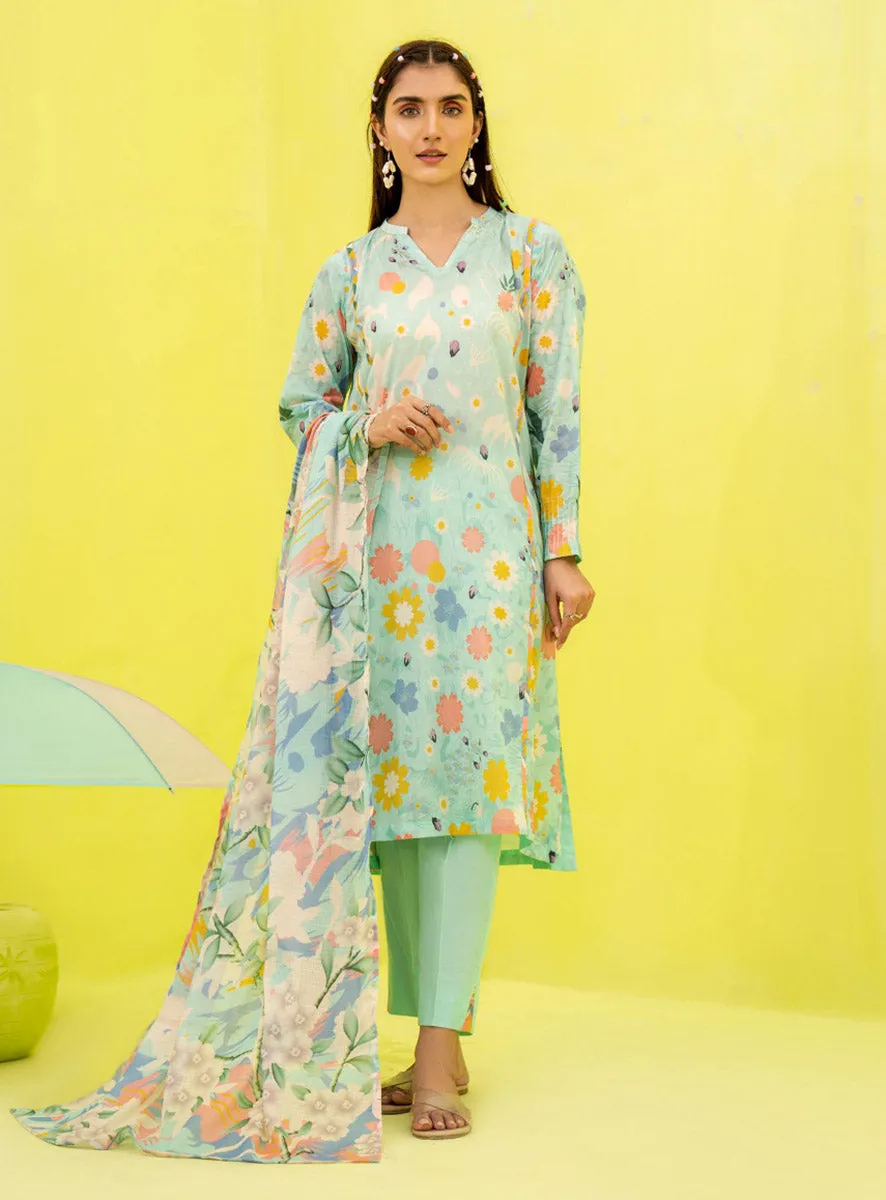 Women Pure Lawn Pakistani Printed Suit Material with Dupatta Popinn