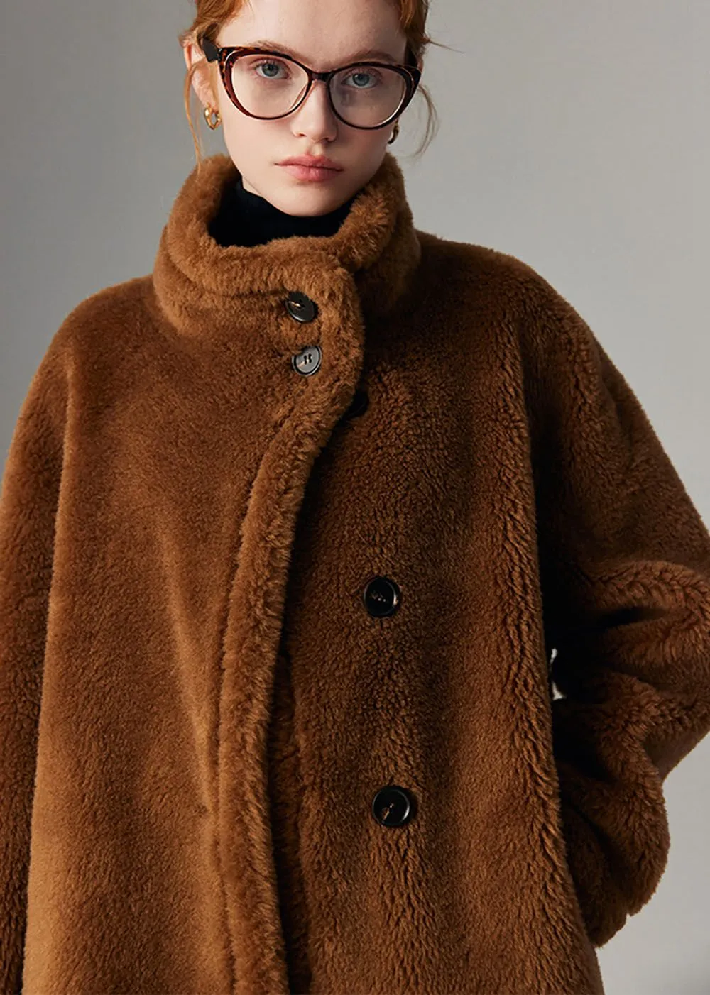 Wool Fur Single Breasted Teddy Coat